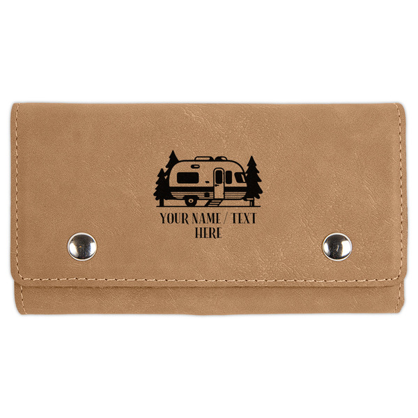 Custom Flamingo & Camping Cards & Dice Set - Light Brown