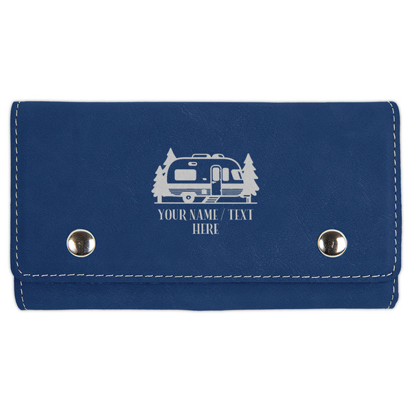 Custom Flamingo & Camping Cards & Dice Set - Navy Blue