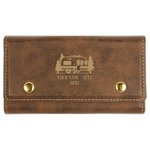 Flamingo & Camping Cards & Dice Set - Rustic Brown