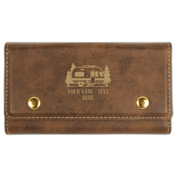 Flamingo & Camping Cards & Dice Set - Rustic Brown