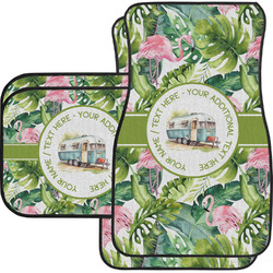 Flamingo & Camping Car Floor Mats Set - 2 Front & 2 Back (Personalized)