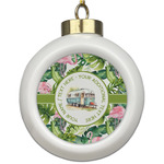 Flamingo & Camping Ceramic Ball Ornament (Personalized)