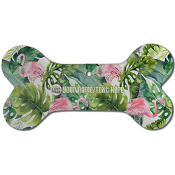 Flamingo & Camping Ceramic Dog Ornament - Single-Sided