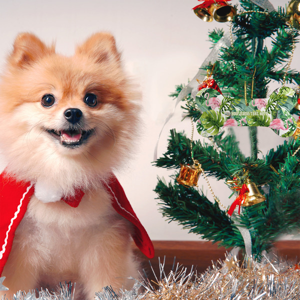 Flamingo & Camping Ceramic Flat Ornament - Bone (LIFESTYLE)