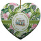 Flamingo & Camping Heart Ceramic Ornament (Personalized)