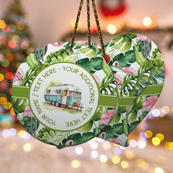 Flamingo & Camping Ceramic Ornament (Personalized)