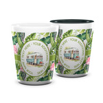 Flamingo & Camping Ceramic Shot Glass - 1.5 oz (Personalized)