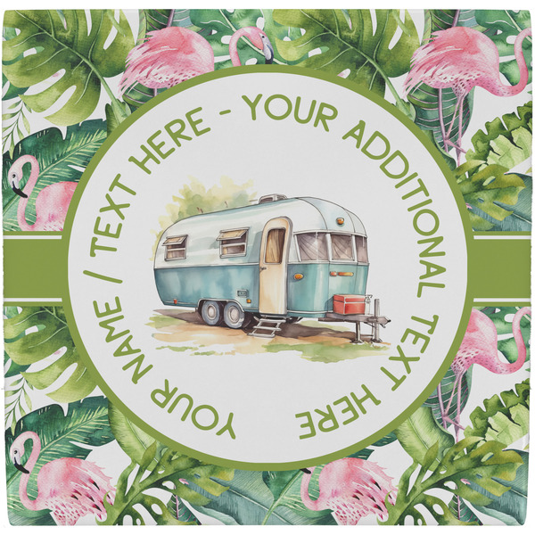 Custom Flamingo & Camping Ceramic Tile Hot Pad (Personalized)