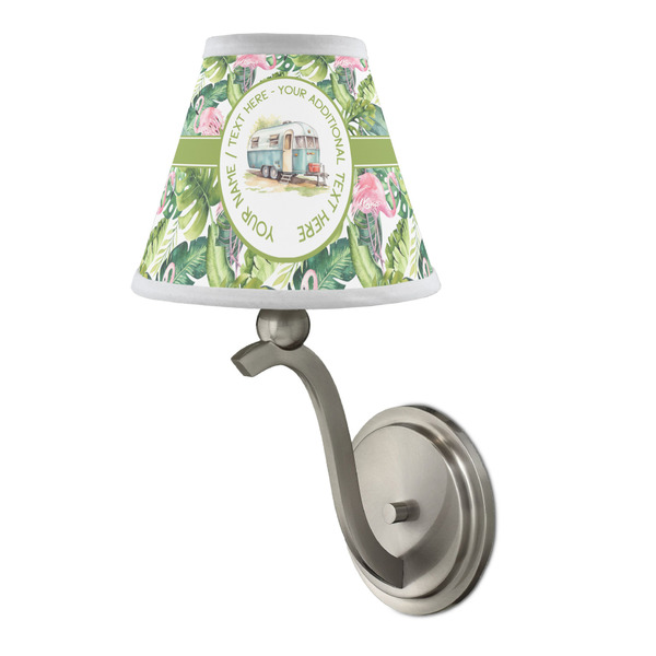 Flamingo & Camping Chandelier Lamp Shade - Lifestyle (On wall lamp)