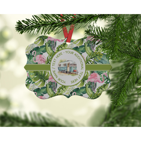 Flamingo & Camping Christmas Ornament (On Tree)