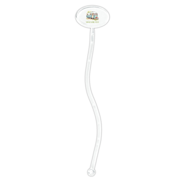 Flamingo & Camping Clear Plastic 7" Stir Stick - Oval - Single Stick