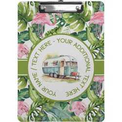 Flamingo & Camping Clipboard - Letter Size (Personalized)