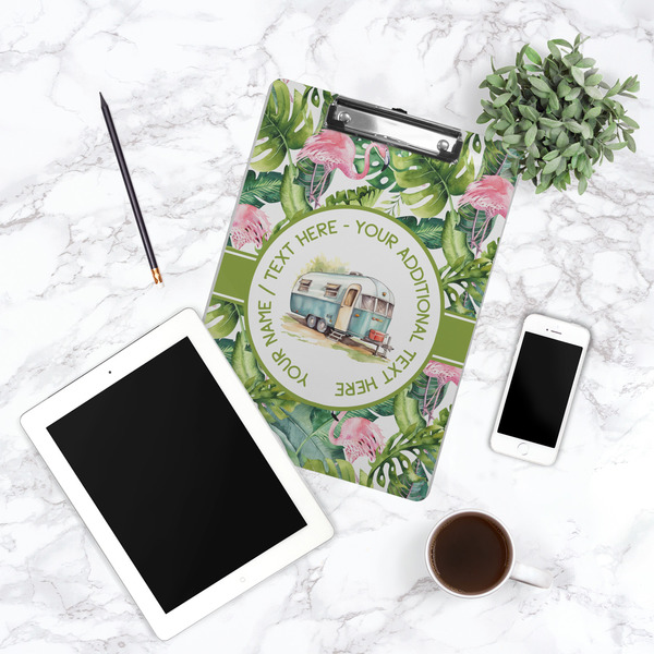 Flamingo & Camping Clipboard - Lifestyle Photo