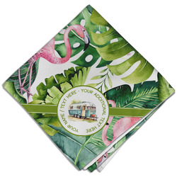 Flamingo & Camping Cloth Dinner Napkin - Single (Personalized)