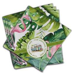 Flamingo & Camping Cloth Dinner Napkins - Set of 4 (Personalized)