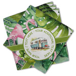 Flamingo & Camping Cloth Cocktail Napkins - Set of 4 (Personalized)