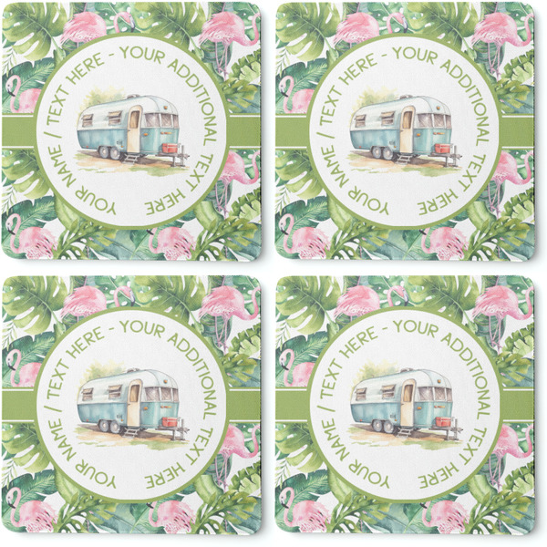 Flamingo & Camping Coaster Rubber Back - Apvl