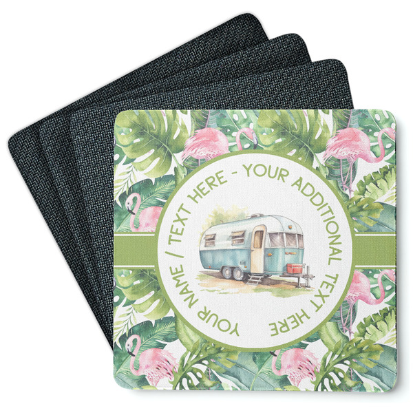 Flamingo & Camping Coaster Rubber Back - Main