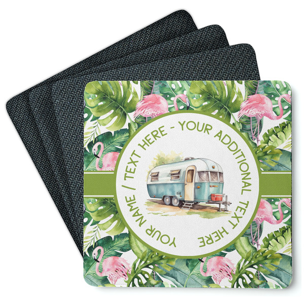 Flamingo & Camping Coaster Rubber Back - Main