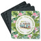 Flamingo & Camping Square Rubber Backed Coasters - Set of 4 (Personalized)