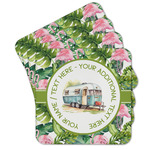 Flamingo & Camping Cork Coasters - Set of 4 (Personalized)