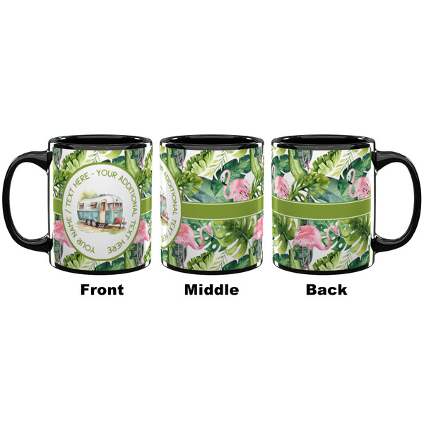 Flamingo & Camping Coffee Mug - 11 oz - Black APPROVAL