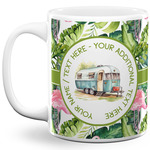Flamingo & Camping 11 oz Coffee Mug - White (Personalized)