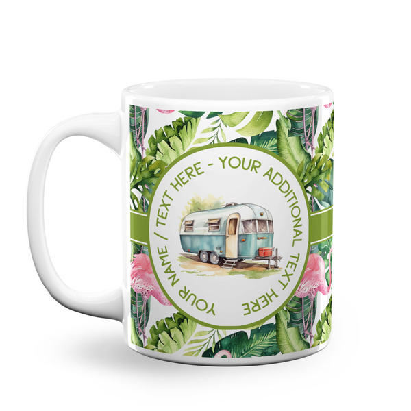 Custom Flamingo & Camping Coffee Mug (Personalized)