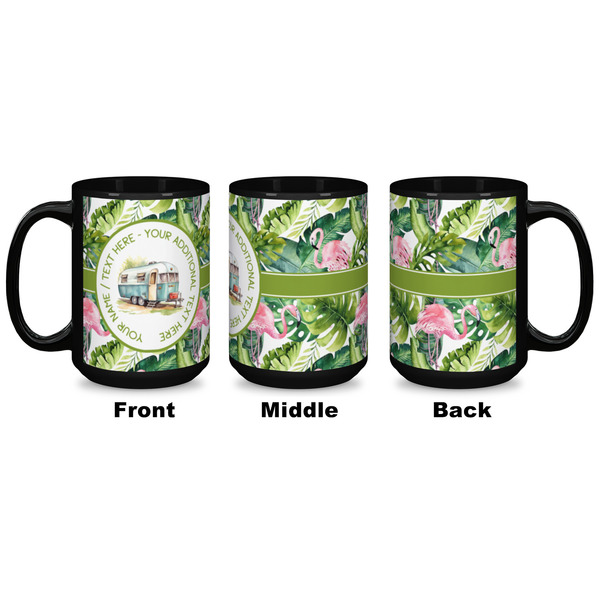 Flamingo & Camping Coffee Mug - 15 oz - Black APPROVAL
