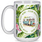 Flamingo & Camping 15 oz Coffee Mug - White (Personalized)