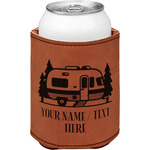 Flamingo & Camping Leatherette Can Sleeve - Single-Sided