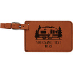 Flamingo & Camping Leatherette Luggage Tag