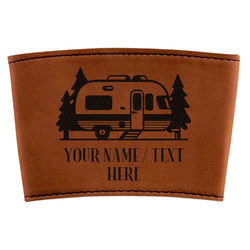 Flamingo & Camping Leatherette Cup Sleeve