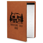Flamingo & Camping Leatherette Portfolio with Notepad - Small - Double-Sided