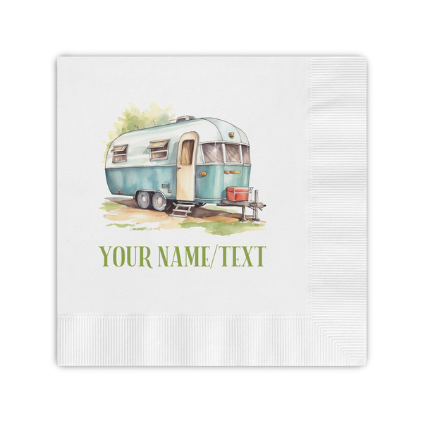 Custom Flamingo & Camping Coined Cocktail Napkins