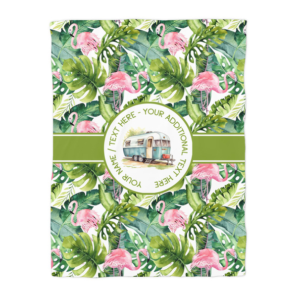 Flamingo & Camping Comforter - Twin - Front