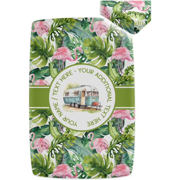 Flamingo & Camping Crib Fitted Sheet - Apvl