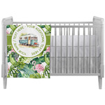 Flamingo & Camping Crib Comforter / Quilt (Personalized)