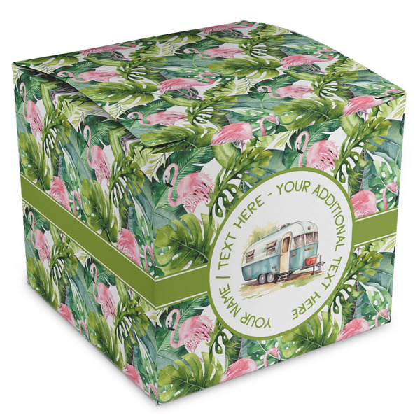 Custom Flamingo & Camping Cube Favor Box (Personalized)