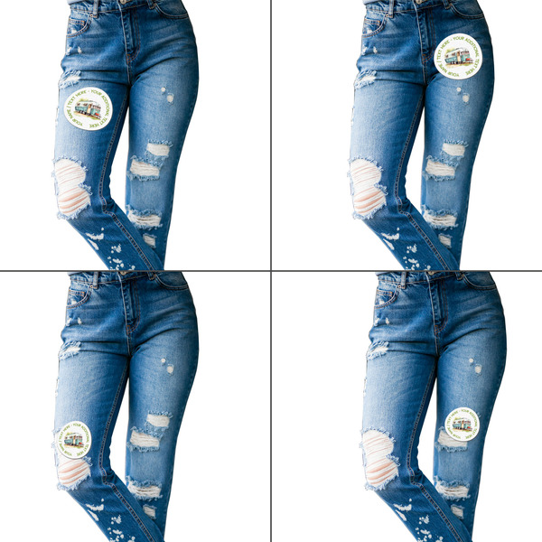 Flamingo & Camping Custom Shape Iron On Patches - L - Set of 4 - Approval