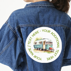 Flamingo & Camping Twill Iron On Patch - Custom Shape - 3XL (Personalized)