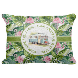 Flamingo & Camping Decorative Baby Pillowcase - 16" x 12" (Personalized)