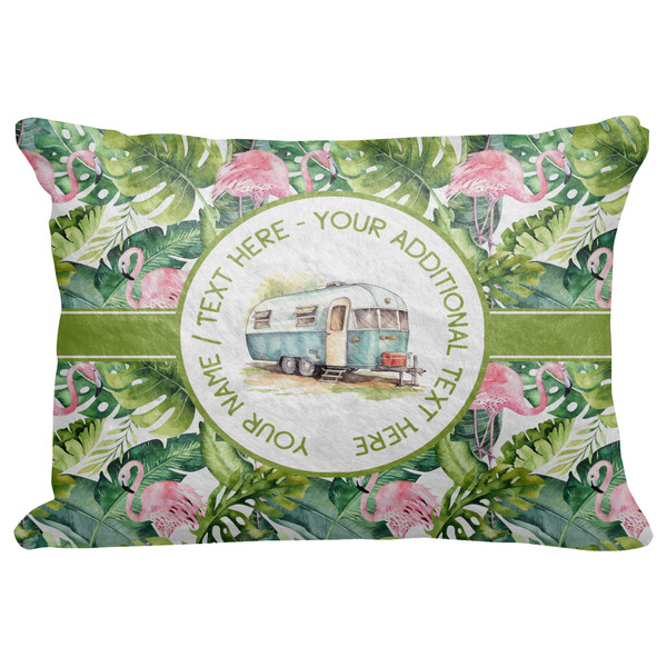 Custom Flamingo & Camping Decorative Baby Pillowcase - 16" x 12" (Personalized)