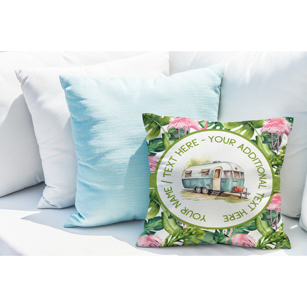 Flamingo & Camping Decorative Pillow Case - LIFESTYLE 2