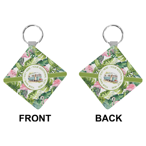 Flamingo & Camping Diamond Keychain (Front + Back)