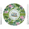 Flamingo & Camping Glass Lunch / Dinner Plate 10" -  Single (Personalized)