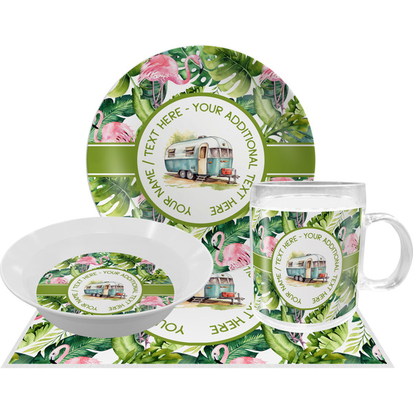 Flamingo & Camping Dinner Set - 4pc