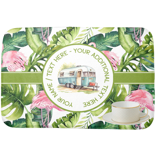 Flamingo & Camping Dish Drying Mat - with cup