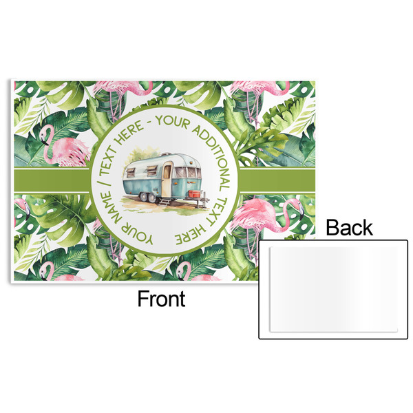 Flamingo & Camping Disposable Paper Placemat - Front & Back