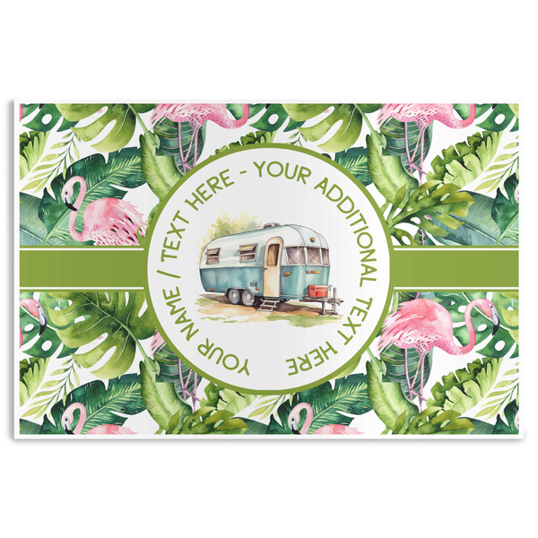 Custom Flamingo & Camping Disposable Paper Placemats (Personalized)